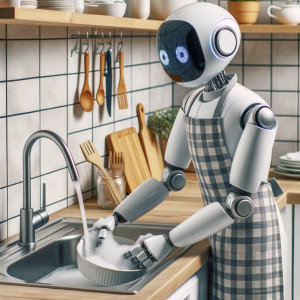 Robot washing dishes
